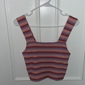 American Eagle striped cropped tank top